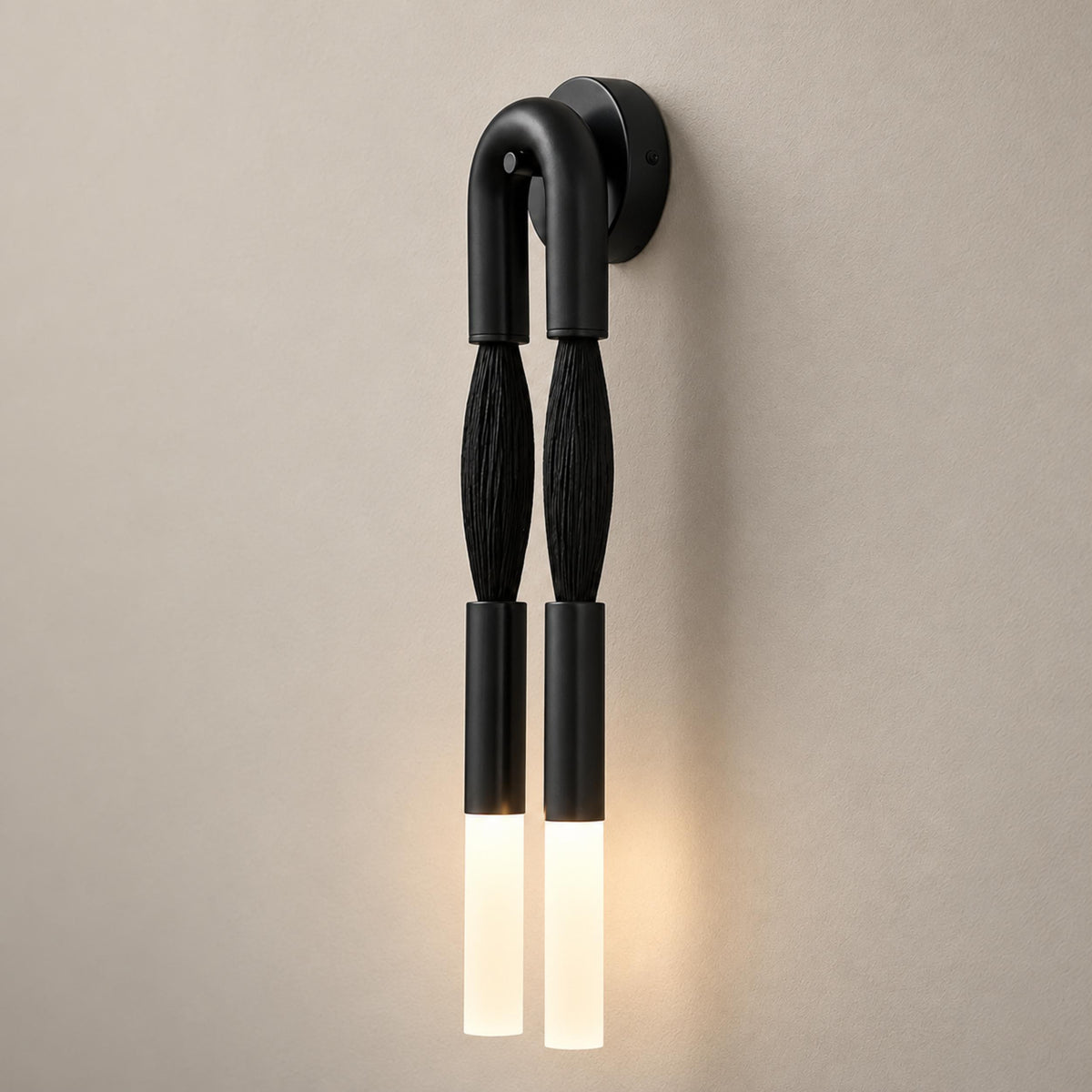 Modern Wall Sconce Wall Mounted Metal Frame Horsehair Shade LED Wall Lighting Fixture