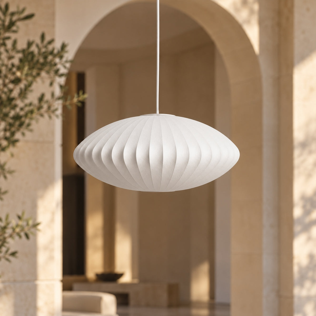 Modern Pendant Lighting Adjustable Height Steel Wireframe Silk Shade Dimmable Light