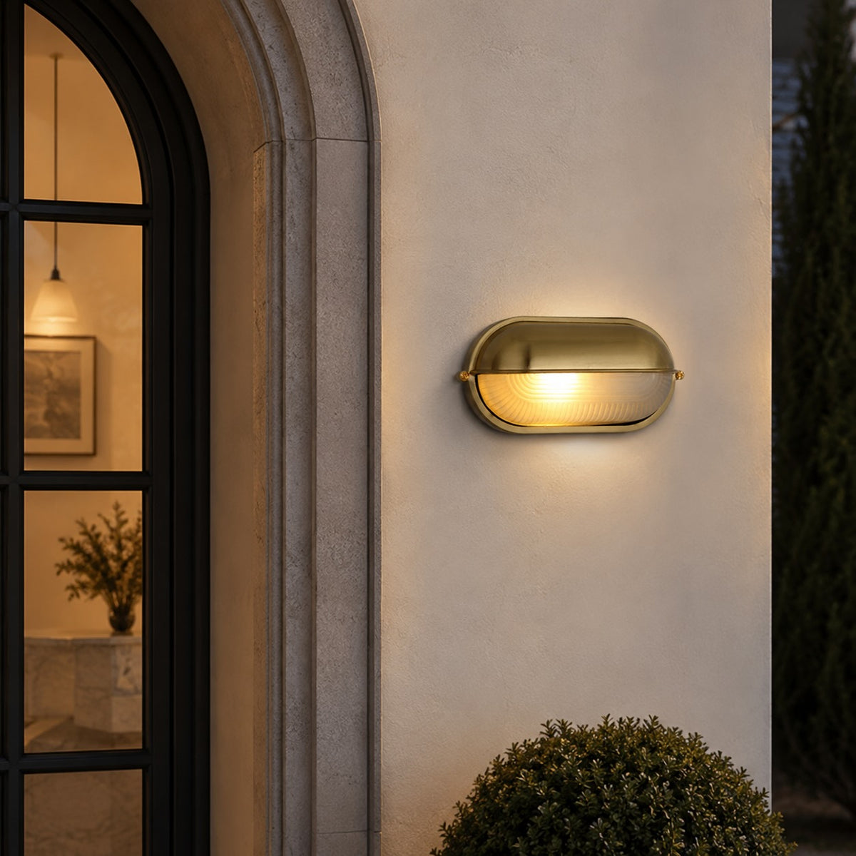 Industrial Outdoor Wall Lamp Weatherproof Metal Glass Shade LED Lighting Fixture