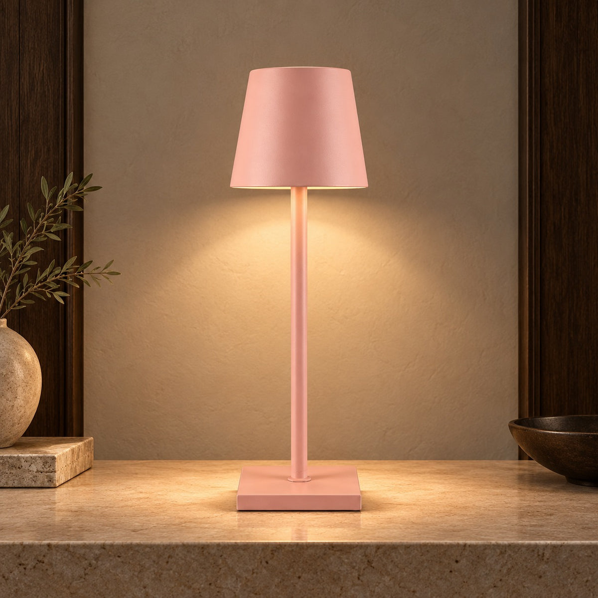 Modern Cordless Table Lamp Adjustable Brightness Rechargeable Battery LED Design for Home Office