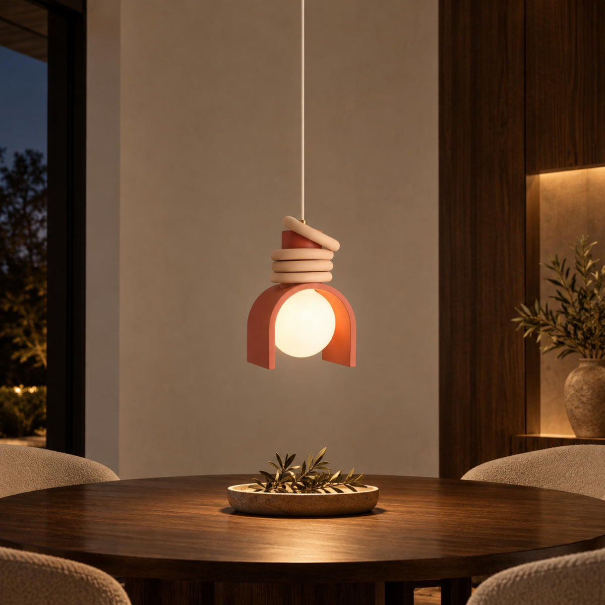 Modern Glass Pendant Light Adjustable Height Hanging Fixture LED for Kitchen Lighting