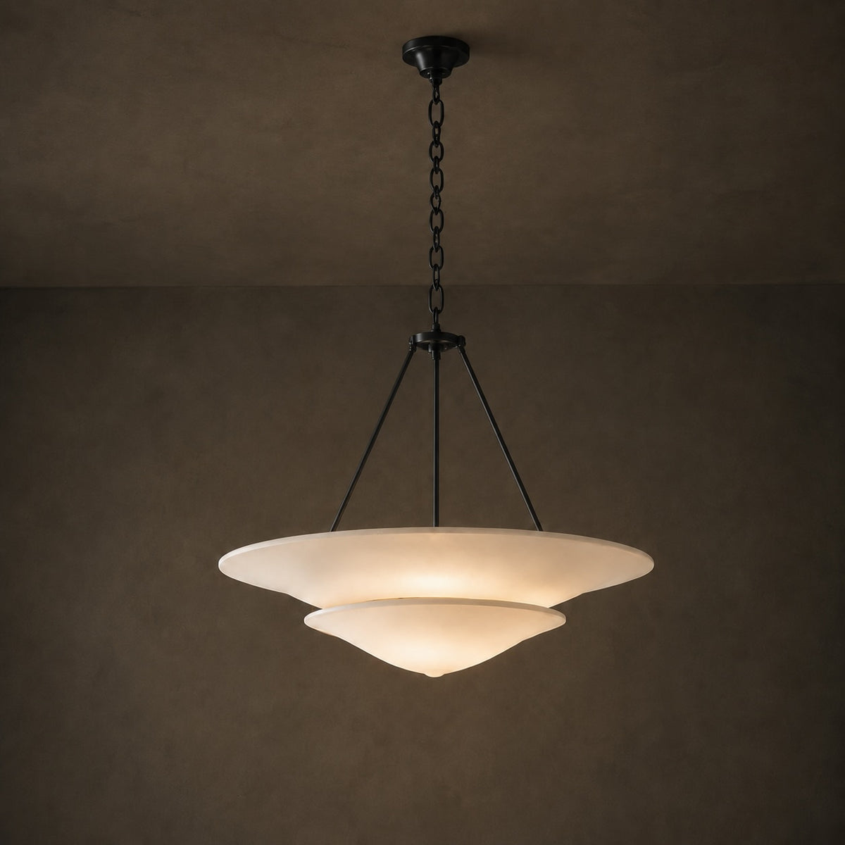 Vintage French Chandelier Adjustable Hanging Copper Plaster 12W LED Light Warm White