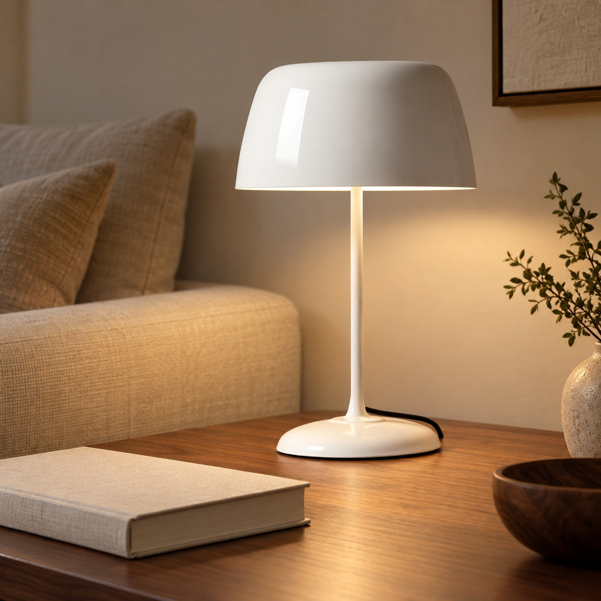 Modern Table Lamp with Adjustable Shade Metal Base LED Light Feature for Desk or Bedside Use