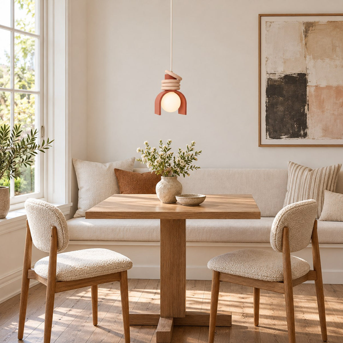 Modern Glass Pendant Light Adjustable Height Hanging Fixture LED for Kitchen Lighting