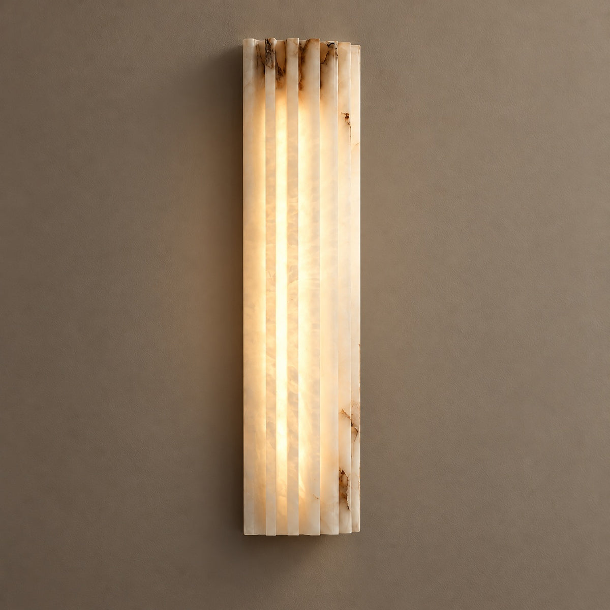 Modern Wall Light Wall Mounted Metal Alabaster Shade Dimmable LED for Contemporary Spaces