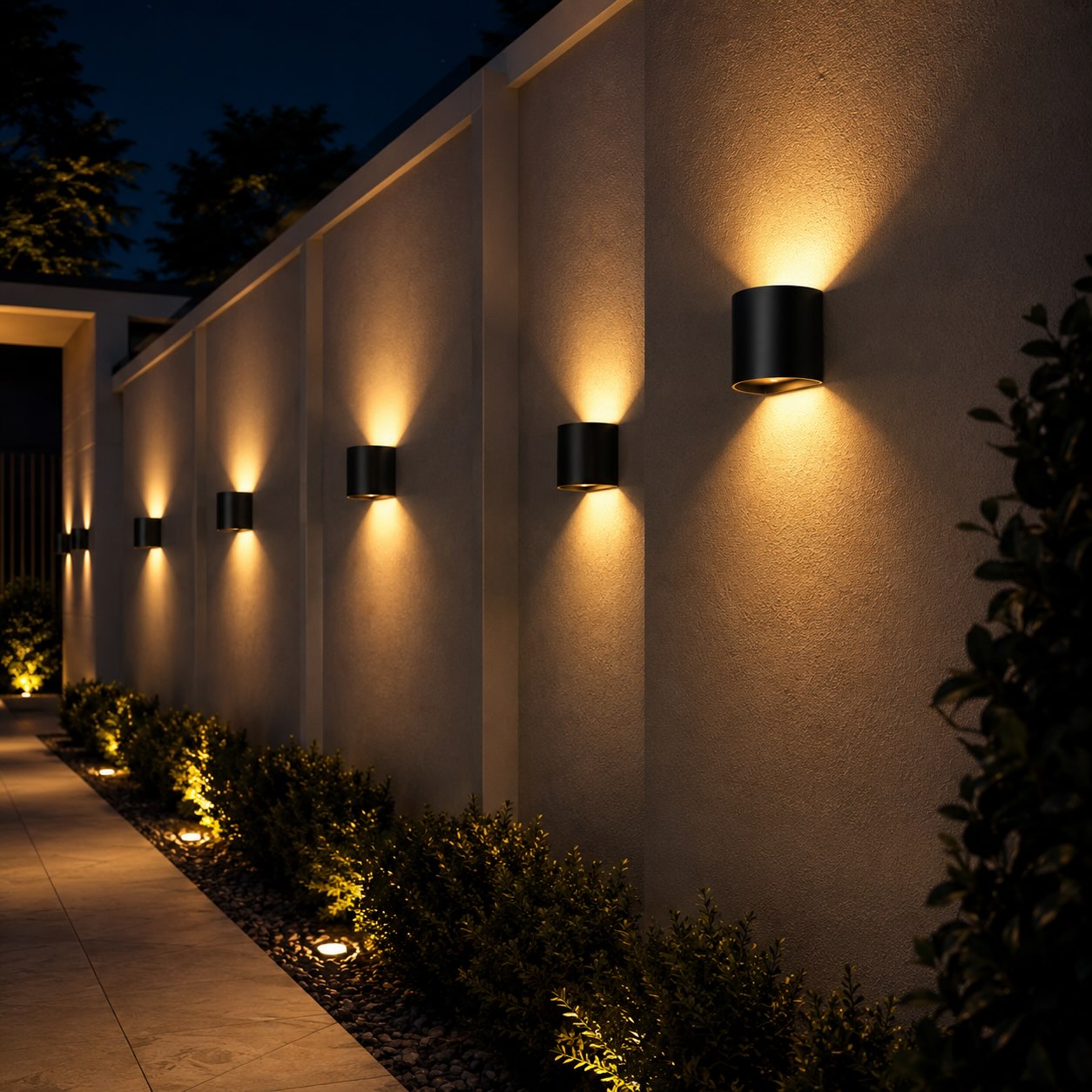 Modern Outdoor Wall Light Waterproof Aluminum Wall Mounted Adjustable LED Up Down Lighting