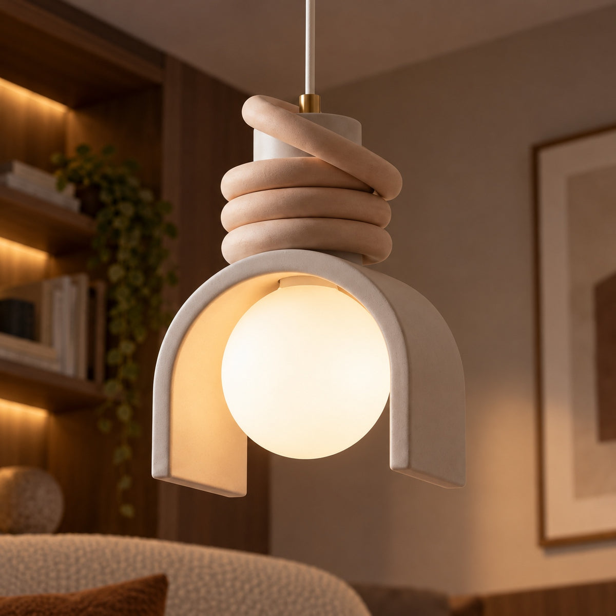 Modern Glass Pendant Light Adjustable Height Hanging Fixture LED for Kitchen Lighting