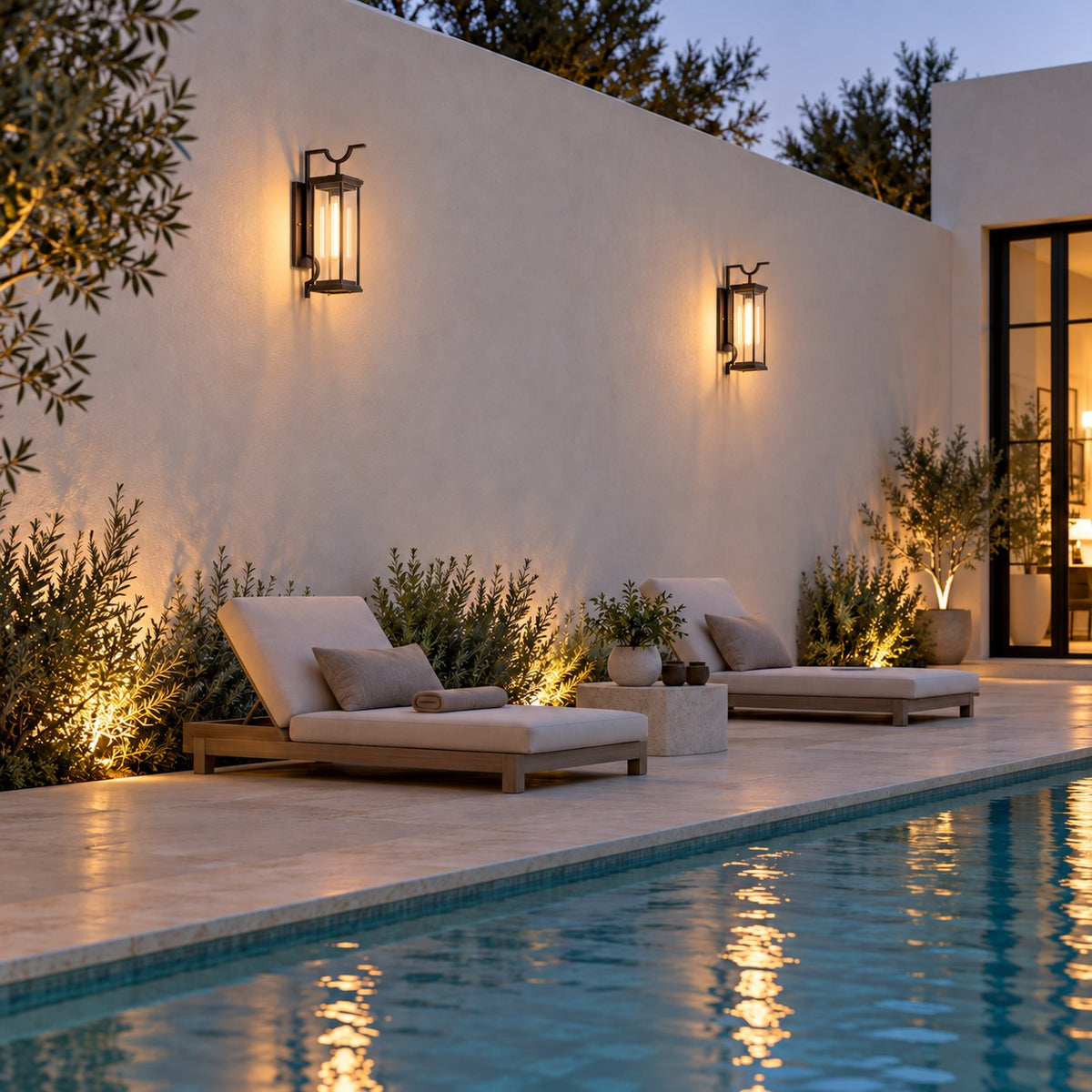 Traditional IP65 Outdoor Wall Light with Clear Glass & Coffee Bronze Finish
