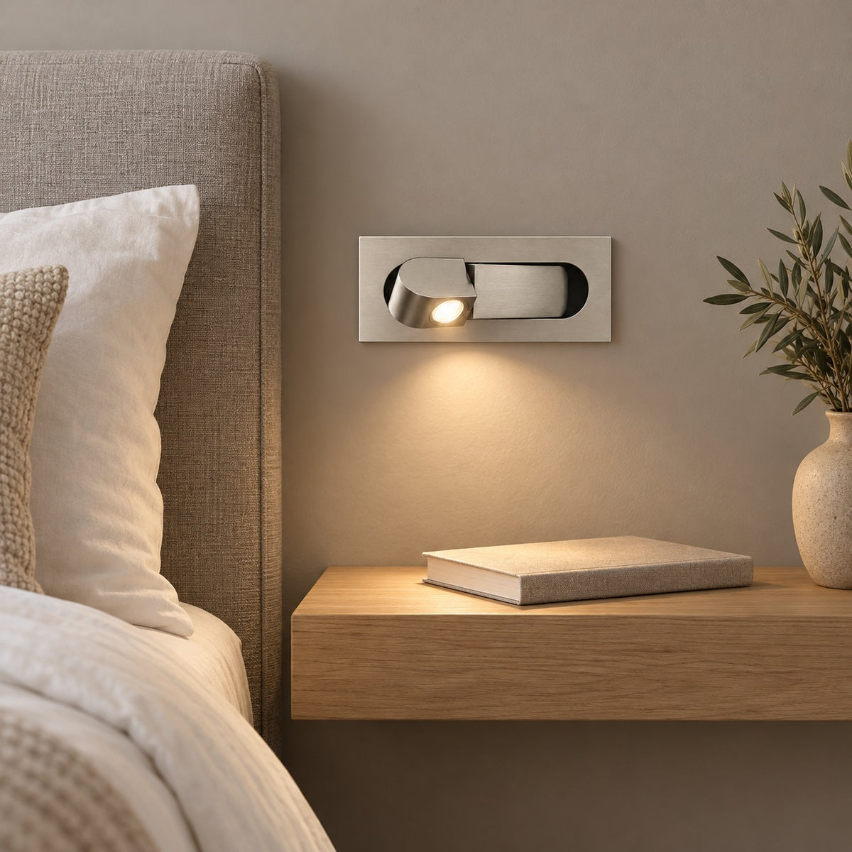 Modern LED Bedside Lamps Wall Mounted Metal Adjustable Arm for Focused Illumination
