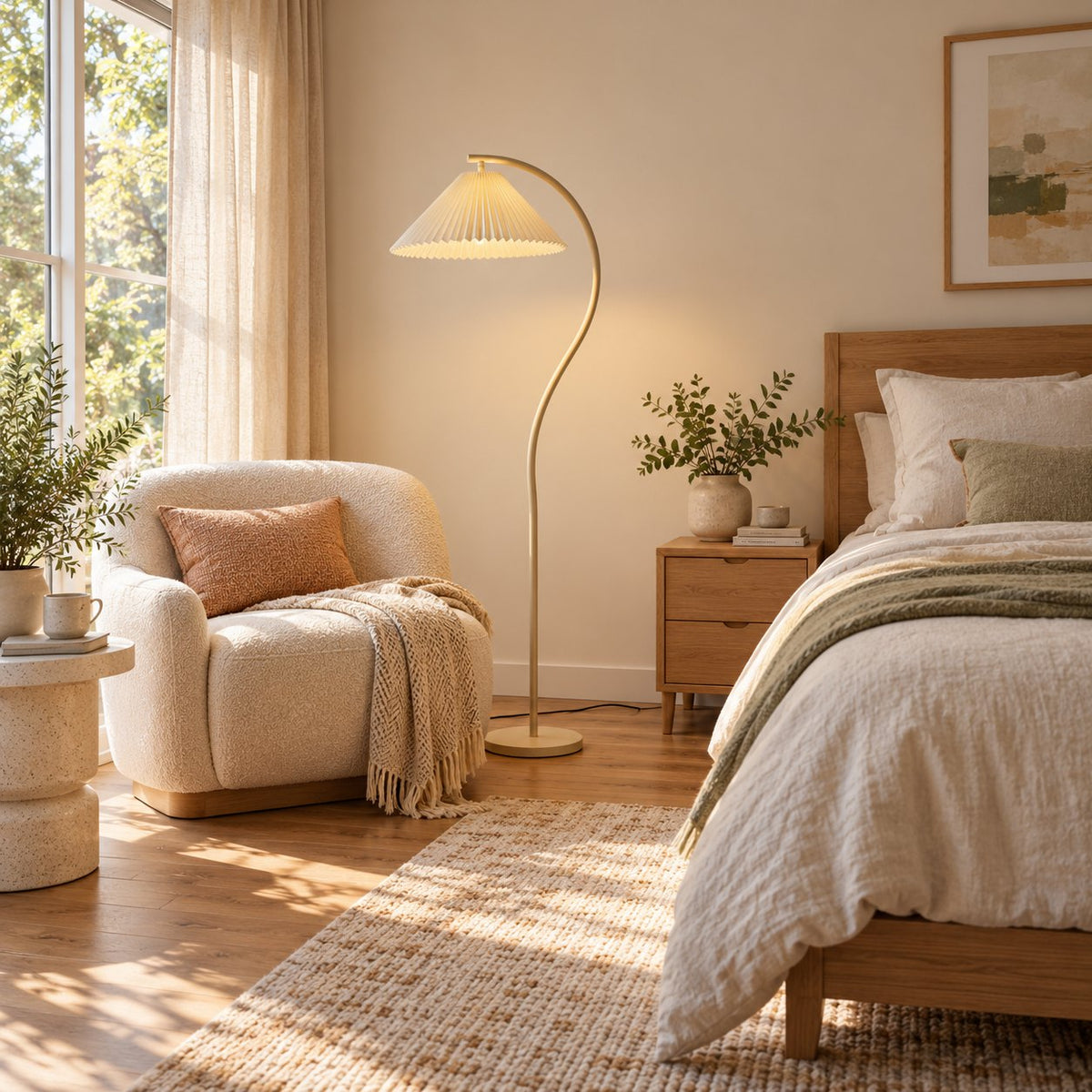 Modern Floor Lamp Adjustable Metal Base LED Lighting 50 to 70 Inches Height