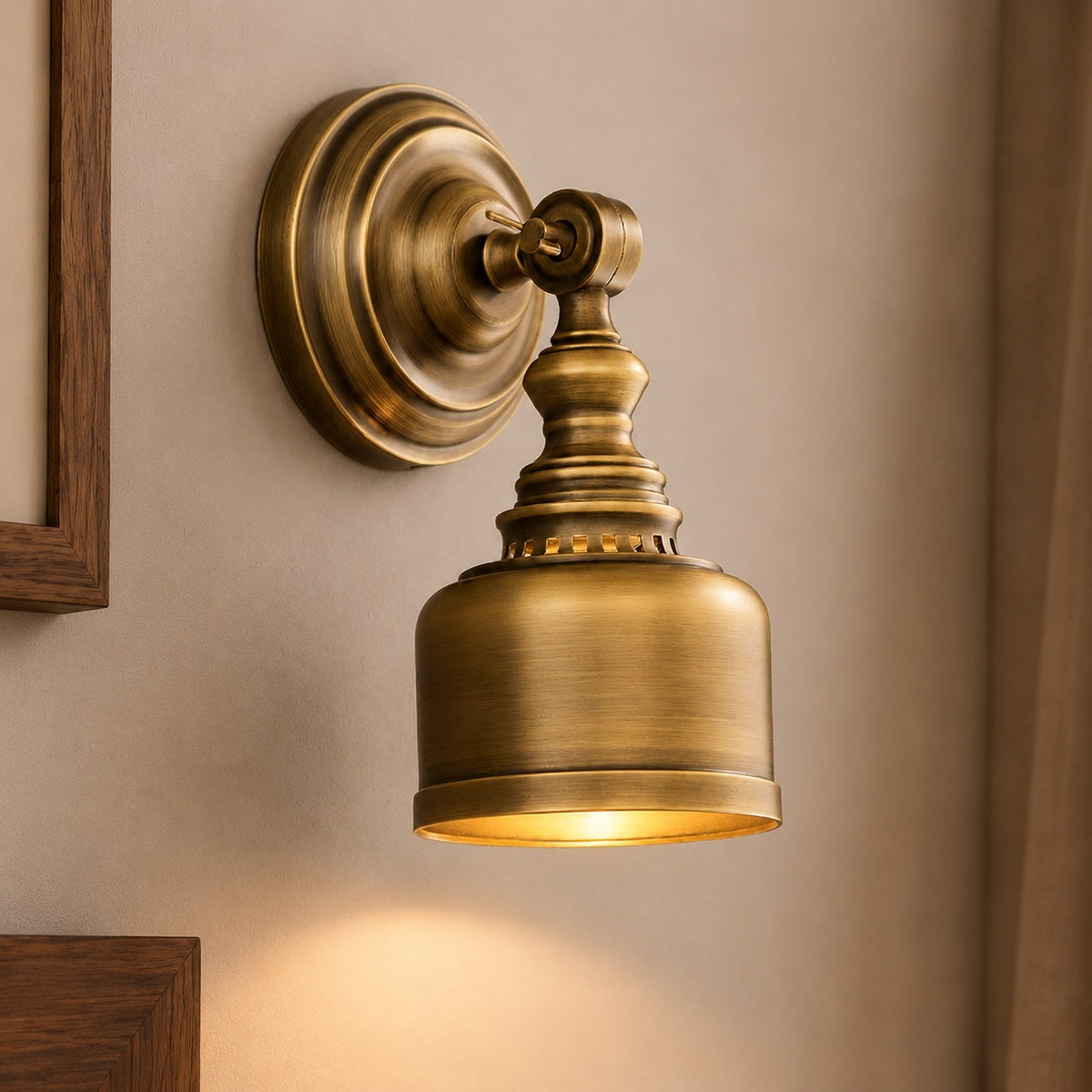 Modern Minimalist Wall Light Wall Mounted Solid Brass LED Compatible Sconce for Indoor Use