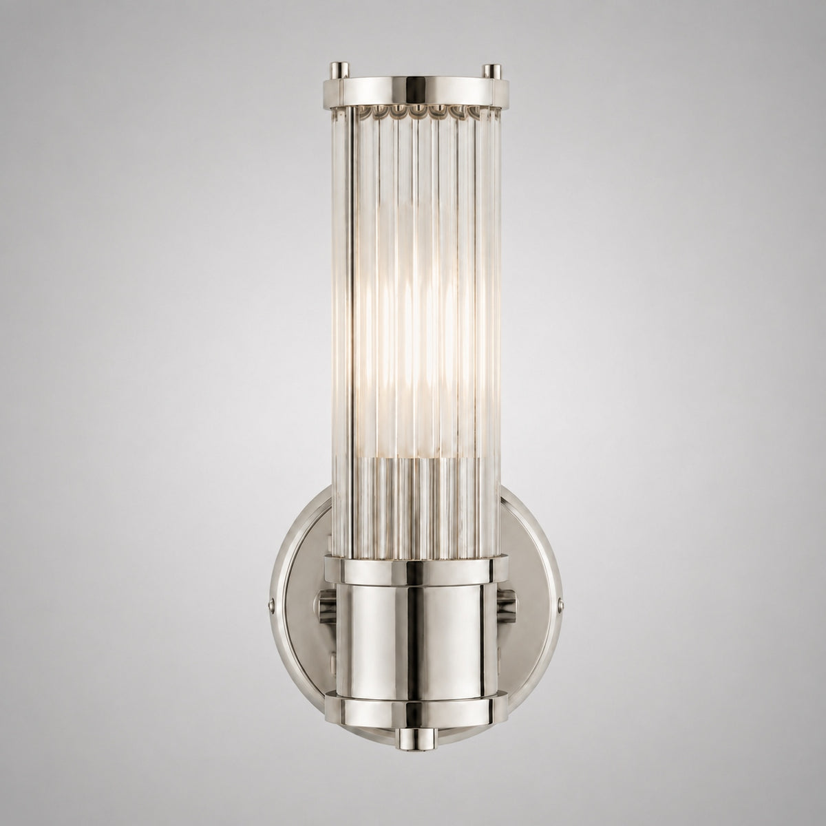 Modern Wall Sconce Wall Mounted Cylinder Glass Shade Iron Chrome Gold Finish LED 3000K