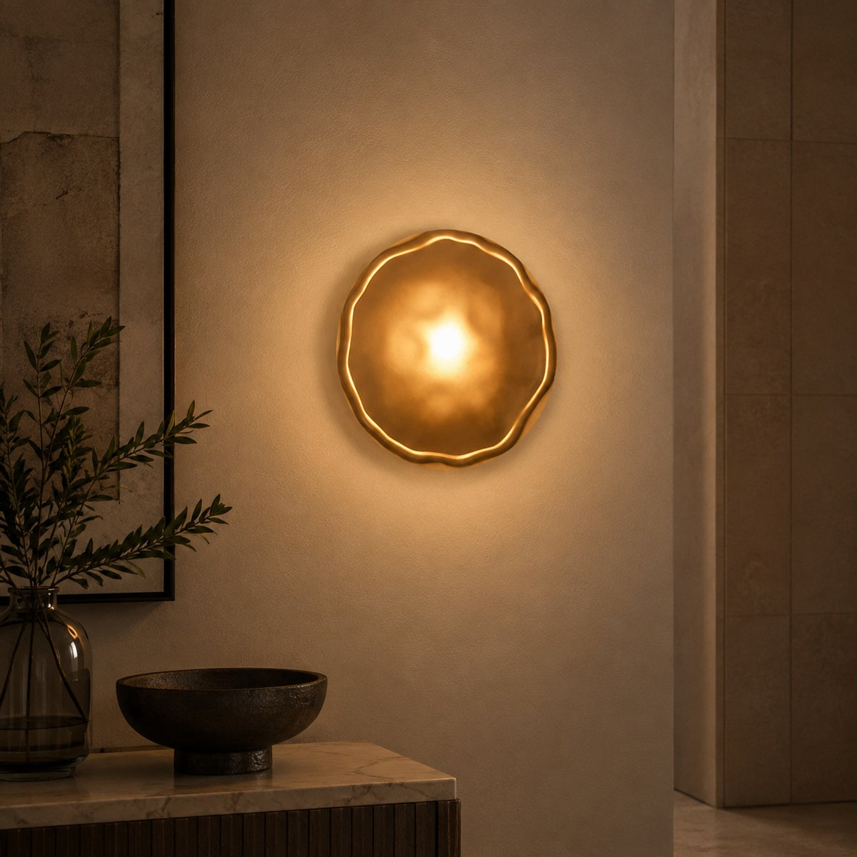 Nordic Wall Light Wall Mounted Sconce with Mouth-Blown Glass Shade and Integrated 5W LED