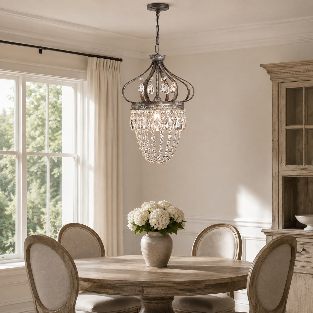 Modern Tear Drop Chandelier Hanging Light Adjustable Glass LED Fixture for Dining Room