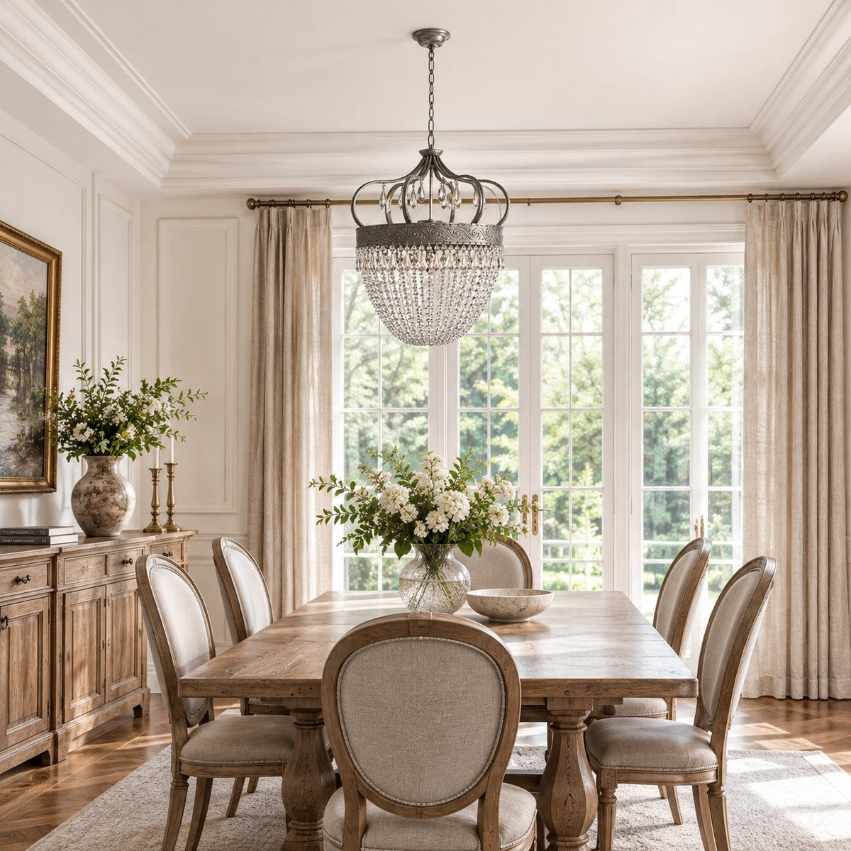Modern Tear Drop Chandelier Hanging Light Adjustable Glass LED Fixture for Dining Room