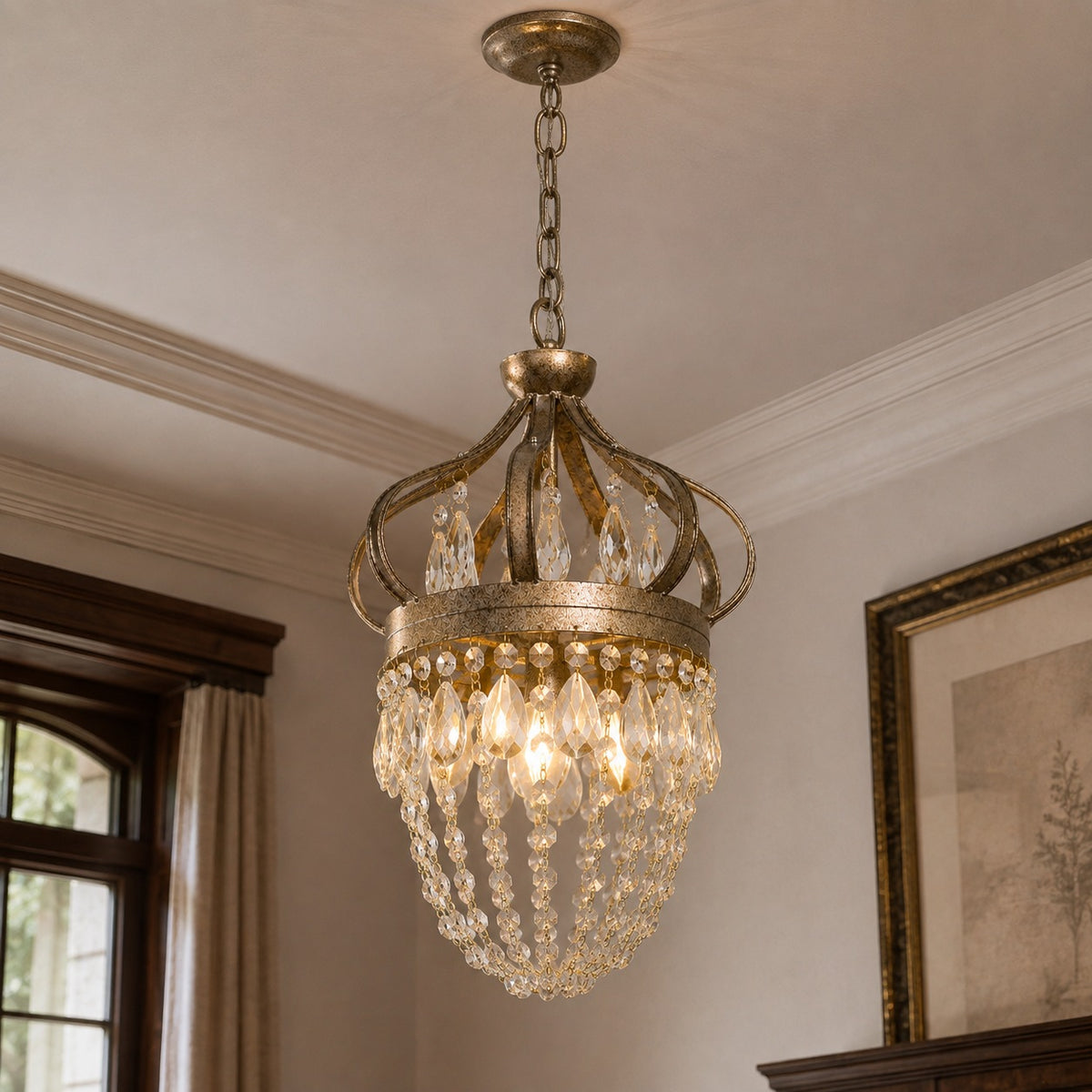 Modern Tear Drop Chandelier Hanging Light Adjustable Glass LED Fixture for Dining Room