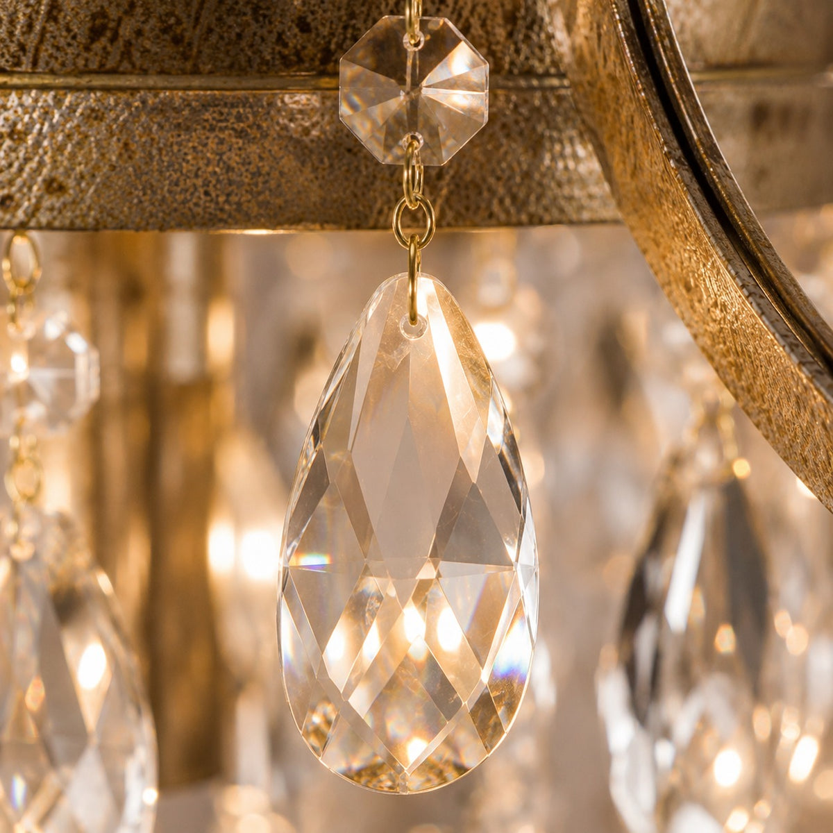 Modern Tear Drop Chandelier Hanging Light Adjustable Glass LED Fixture for Dining Room