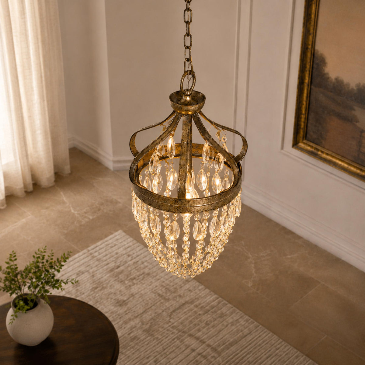 Modern Tear Drop Chandelier Hanging Light Adjustable Glass LED Fixture for Dining Room