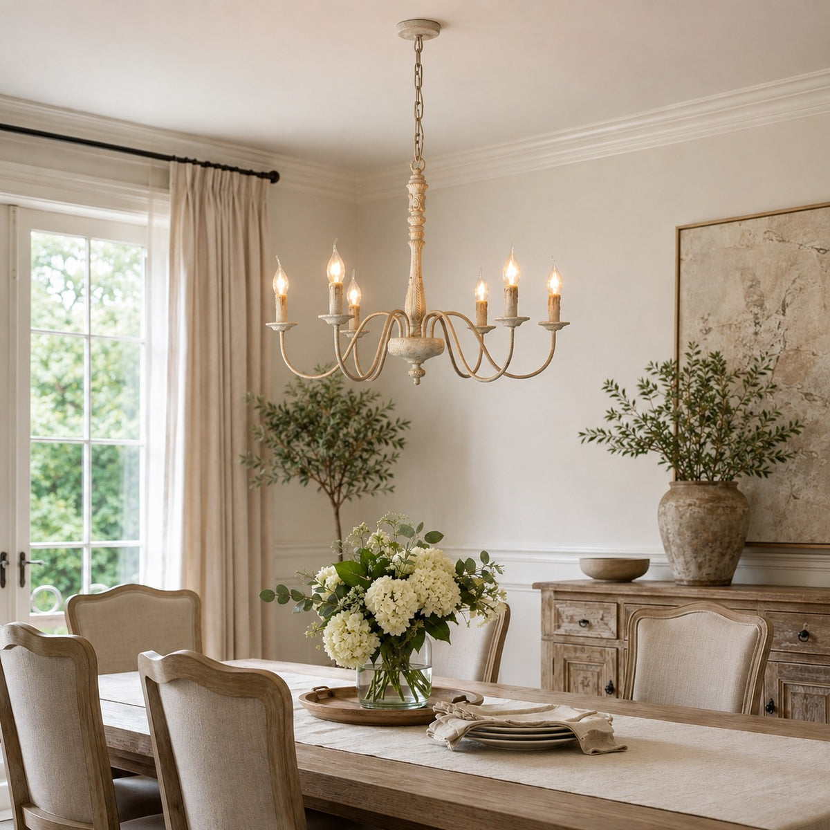 Modern Chandelier Light Hanging Fixture Metal Frame with Adjustable Height Glass Shades 5 Light