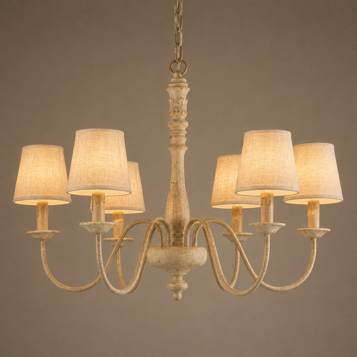 Modern Chandelier Light Hanging Fixture Metal Frame with Adjustable Height Glass Shades 5 Light