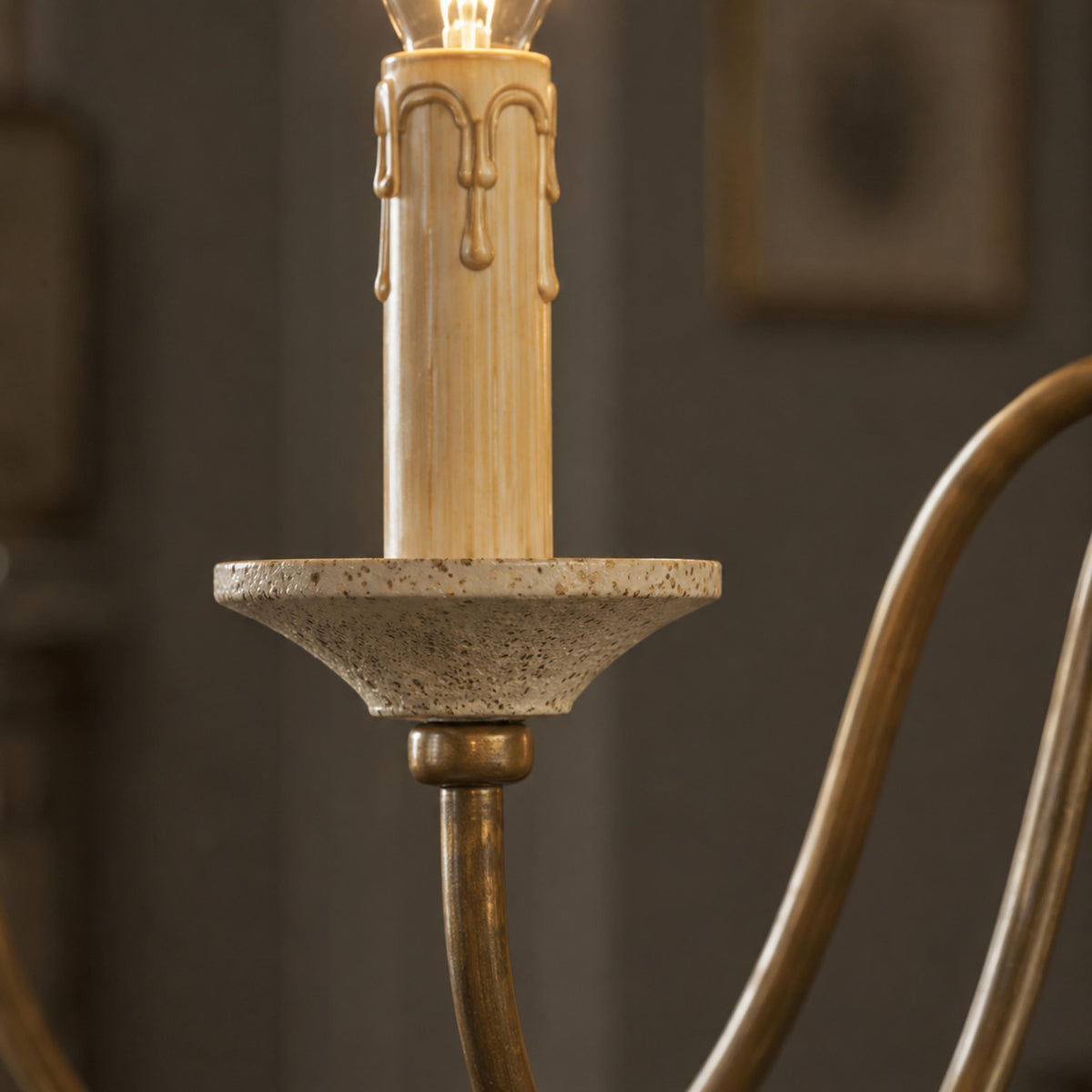 Modern Chandelier Light Hanging Fixture Metal Frame with Adjustable Height Glass Shades 5 Light