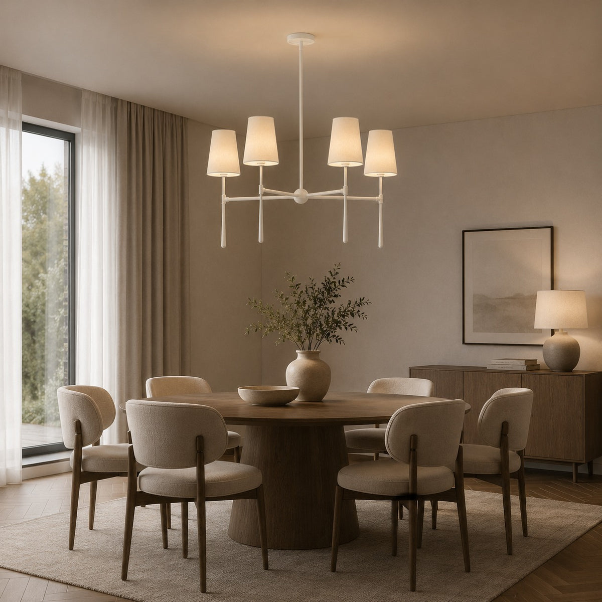 Modern Chandelier Light Flush Mount Metal Glass Adjustable LED 5 Light Fixture