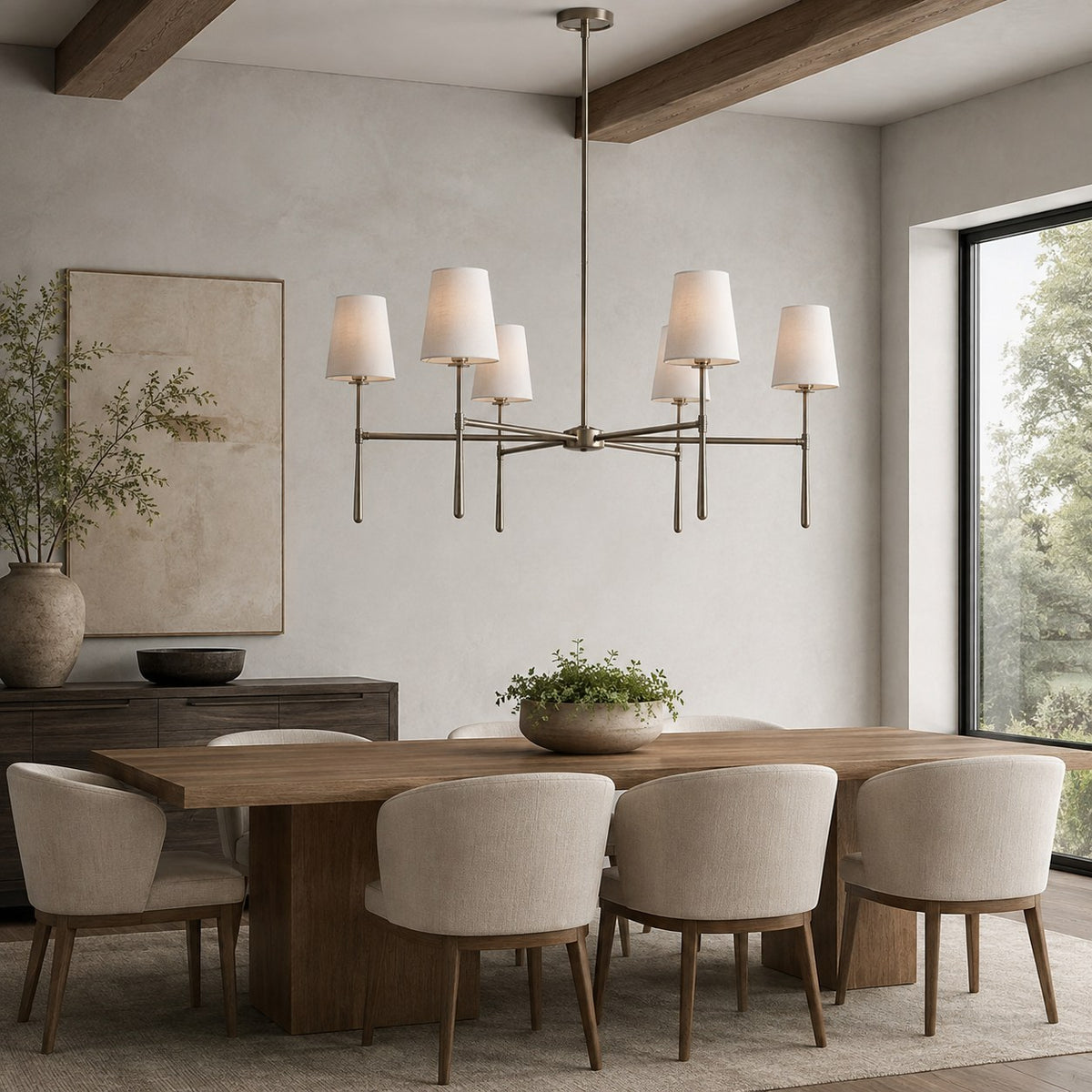 Modern Chandelier Light Flush Mount Metal Glass Adjustable LED 5 Light Fixture