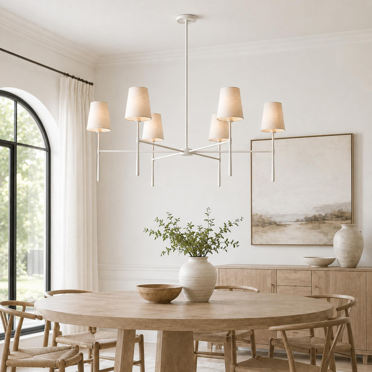 Modern Chandelier Light Flush Mount Metal Glass Adjustable LED 5 Light Fixture