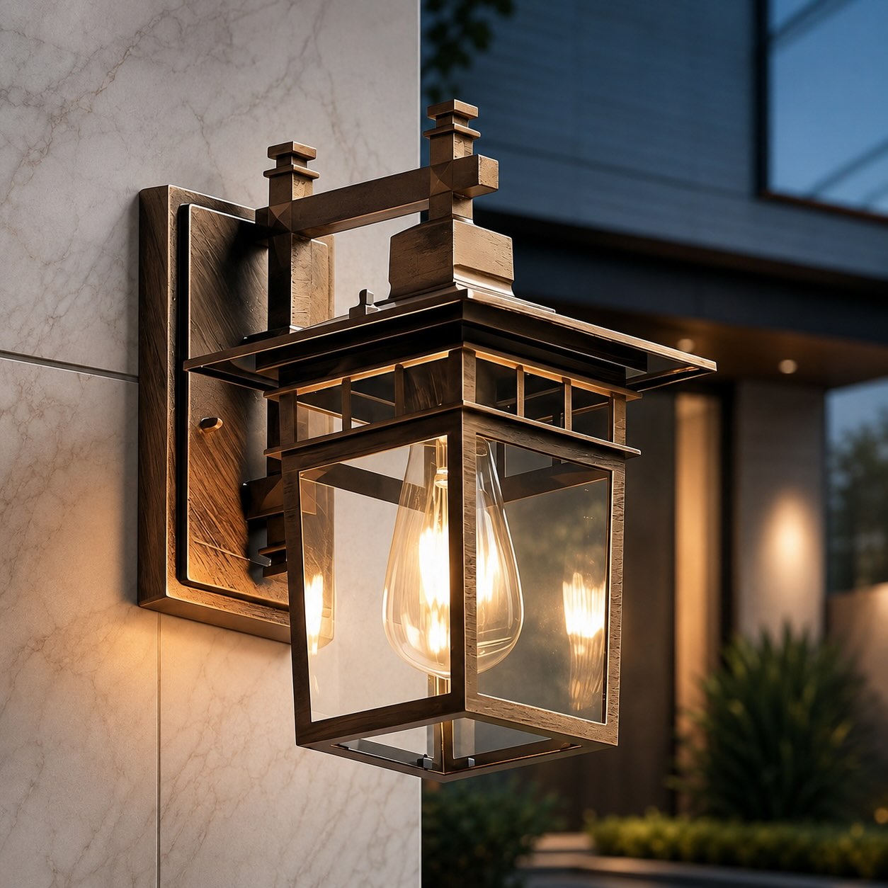 Modern Outdoor Wall Sconce Waterproof Aluminum Glass E27 Bulb for Patio Porch