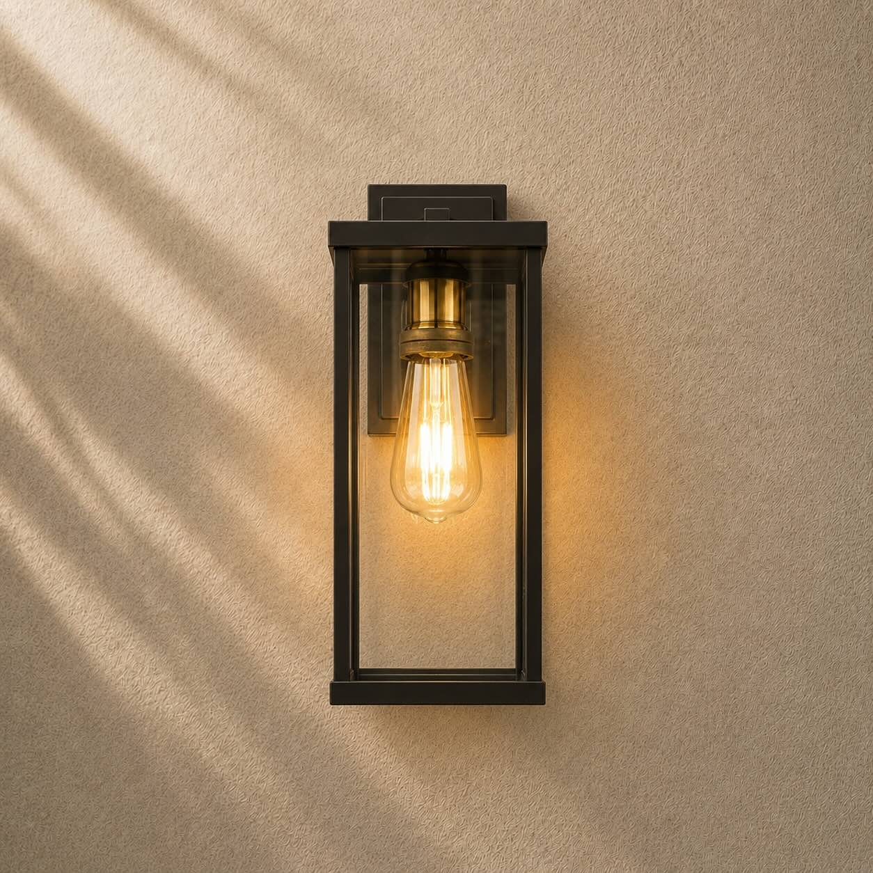 Retro Outdoor Wall Light Aluminum Waterproof Wall Mounted Glass LED Compatible Sconce 60W