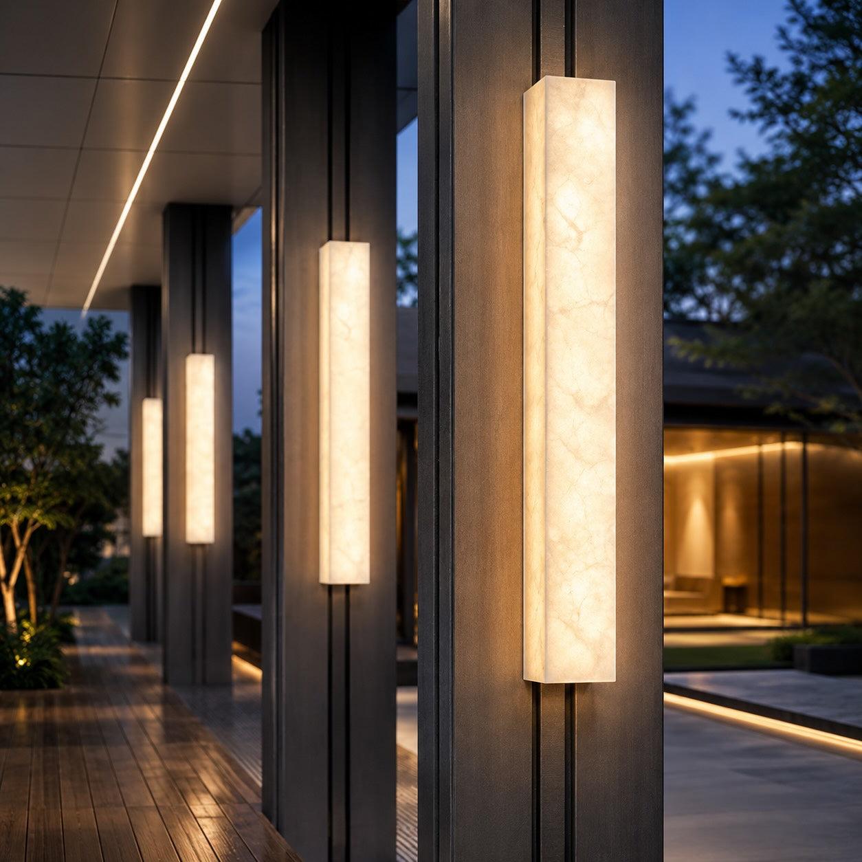 Modern Outdoor Wall Light Weather-Resistant Resin Wall Mounted LED IP65 for Patios and Entrances