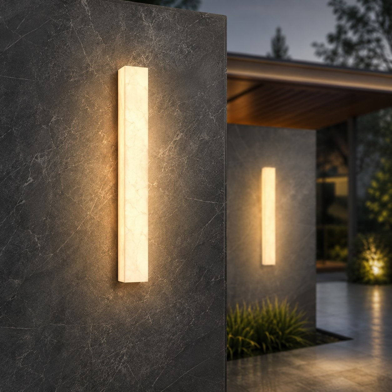 Modern Outdoor Wall Light Weather-Resistant Resin Wall Mounted LED IP65 for Patios and Entrances