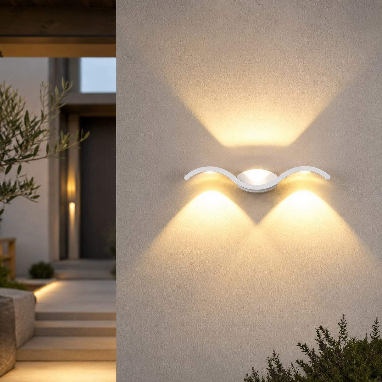 Modern Waterproof Outdoor Wall Light Fixture Alloy LED Adjustable for Enhanced Illumination