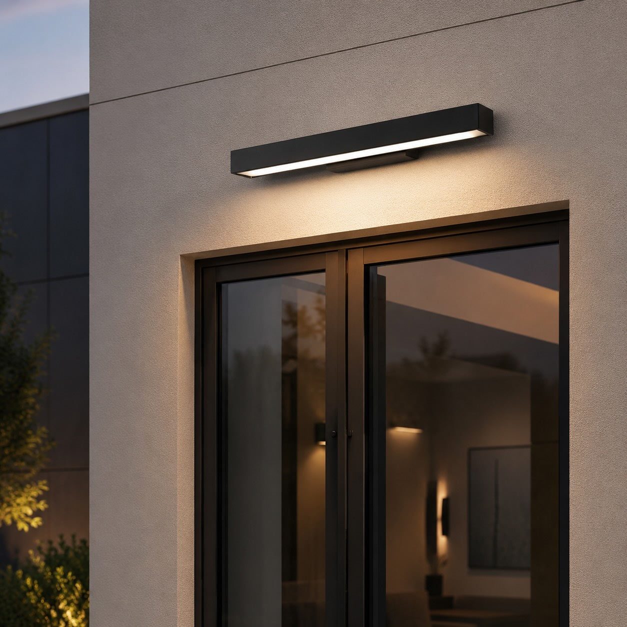 Modern LED Outdoor Wall Light Motion Sensor Rectangular Stainless Steel IP65 Waterproof