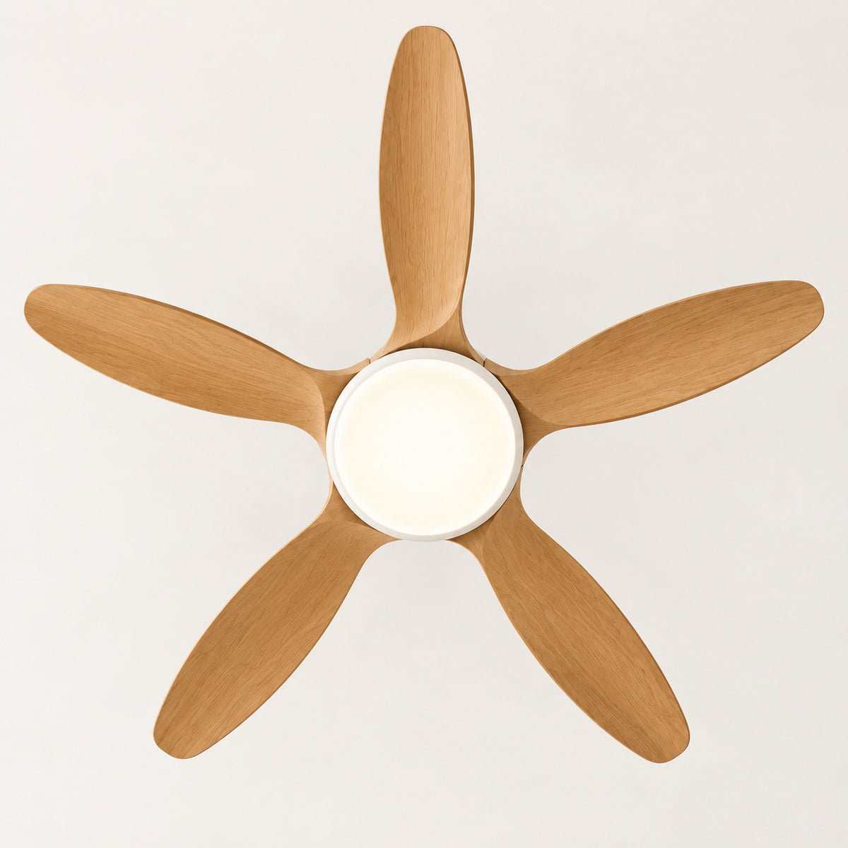 Modern Flush Mount Ceiling Fan with Lights 5-Blade Metal Adjustable LED Remote Control 48/52 Inch
