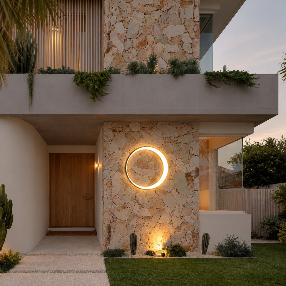 Modern Outdoor Wall Light Waterproof Aluminum LED Fixture for Exterior Illumination 110V