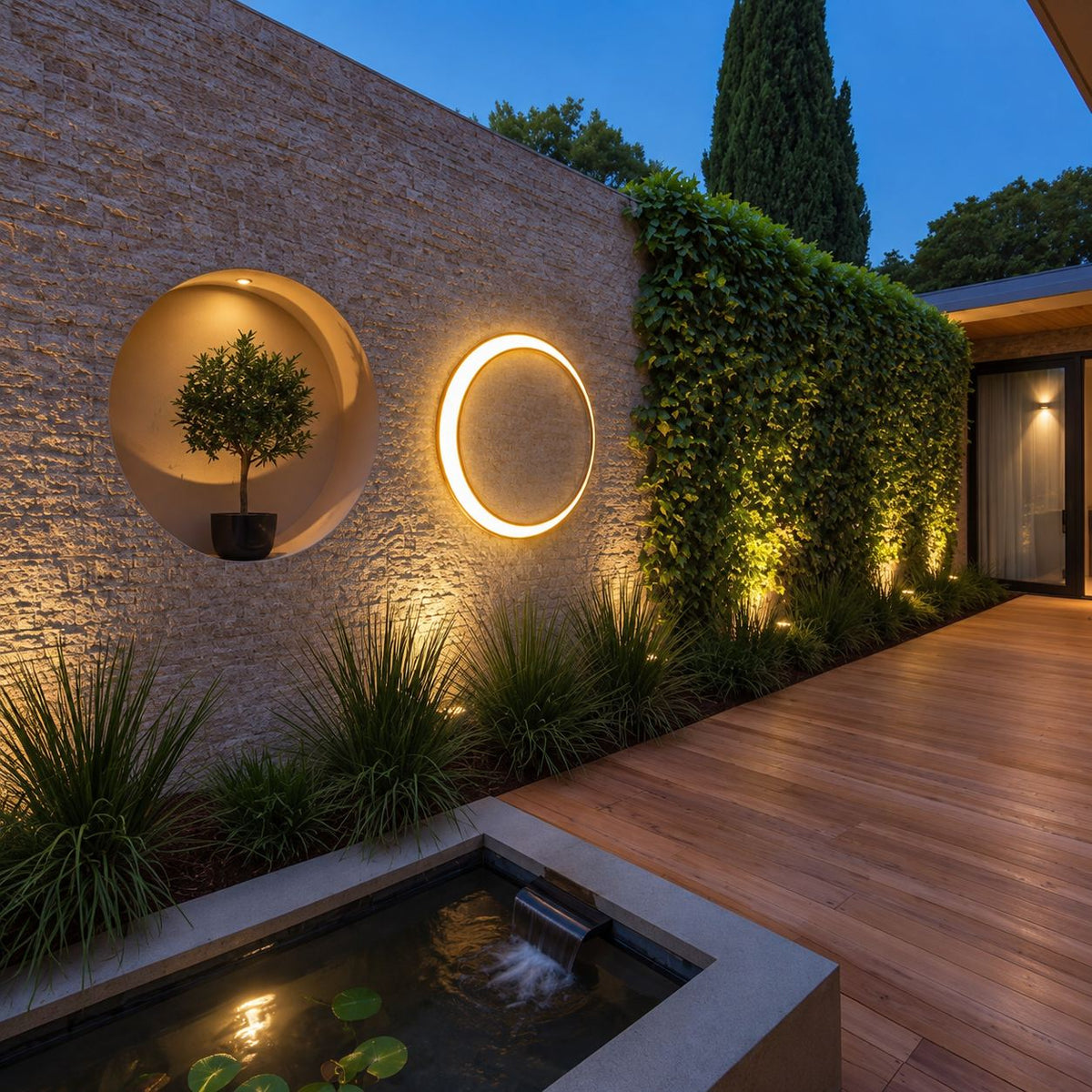 Modern Outdoor Wall Light Waterproof Aluminum LED Fixture for Exterior Illumination 110V