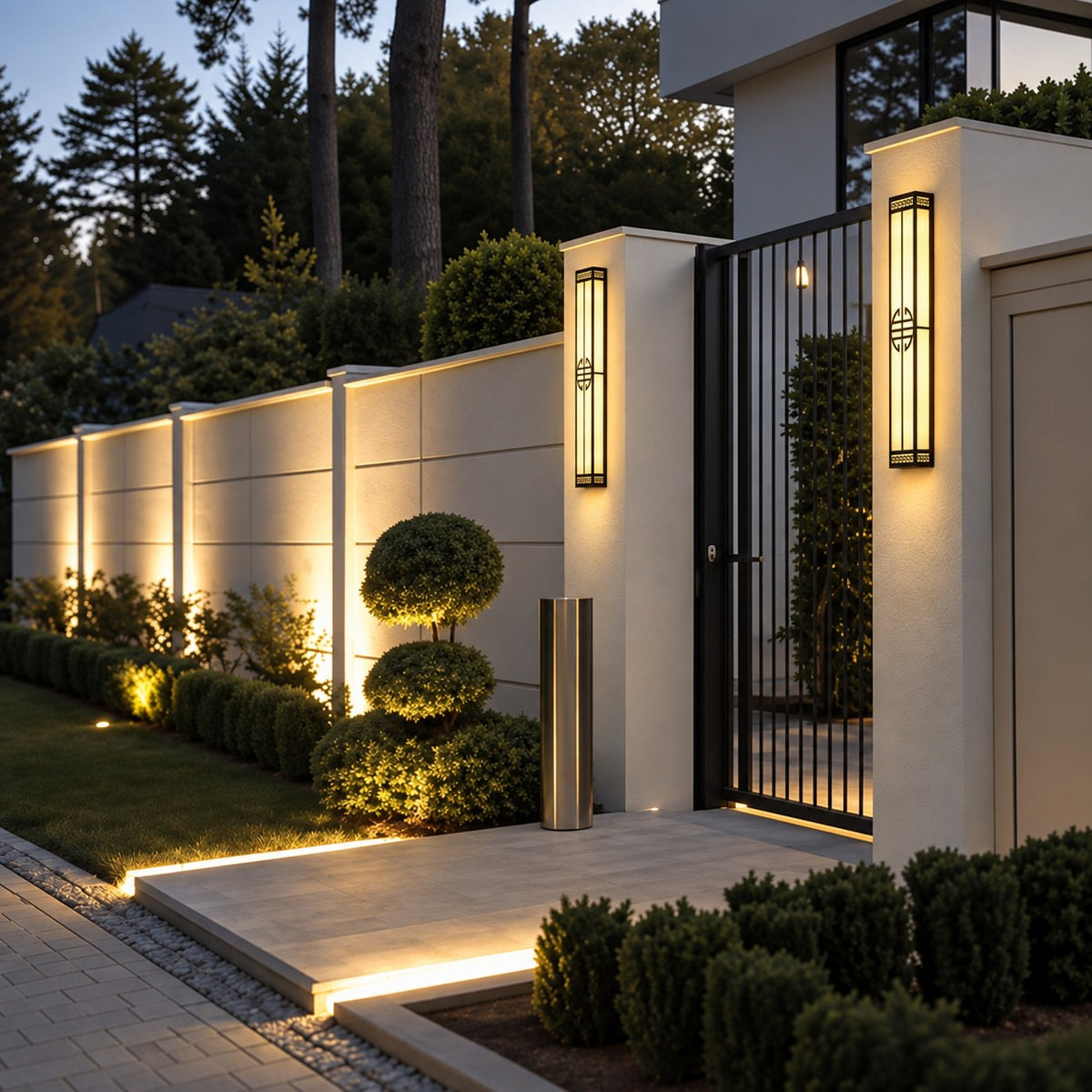 Modern Outdoor Wall Light Waterproof Metal Integrated LED IP65 for Patios and Gardens