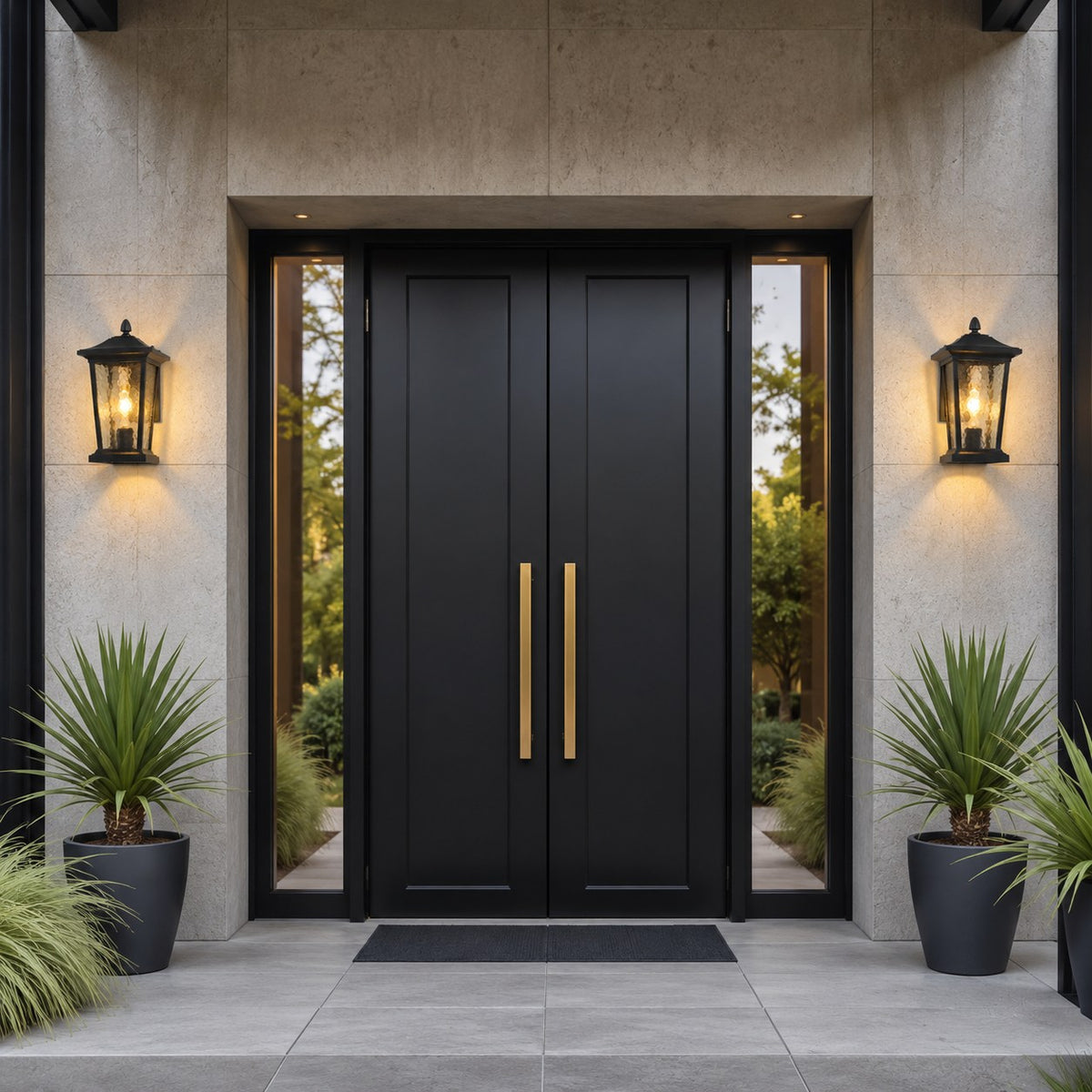 Industrial Outdoor Wall Light Black Aluminum Clear Glass LED Compatible IP65 Moisture Resistant