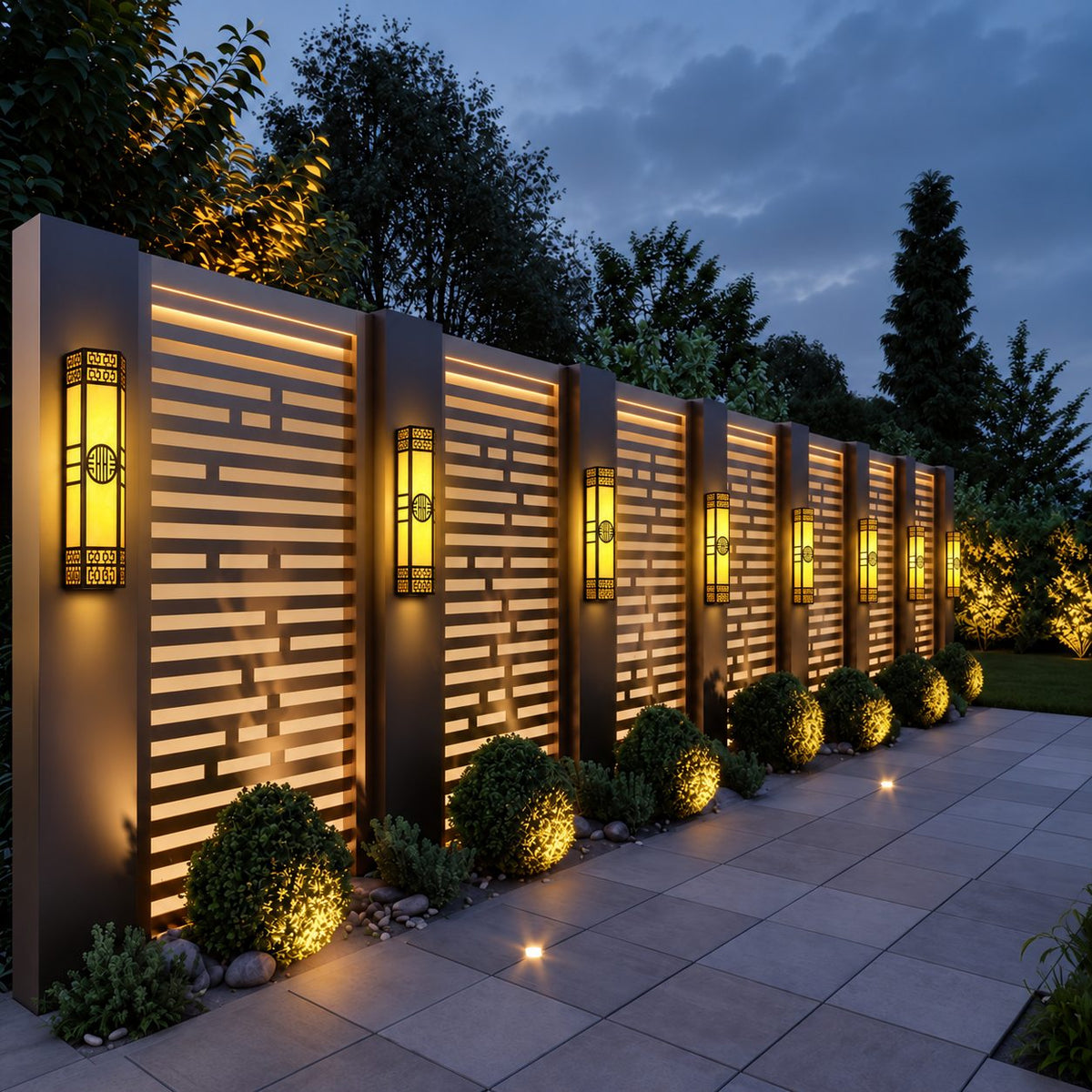 Modern Outdoor Wall Light Wall Mounted Metal Integrated LED Waterproof for Gardens and Patios