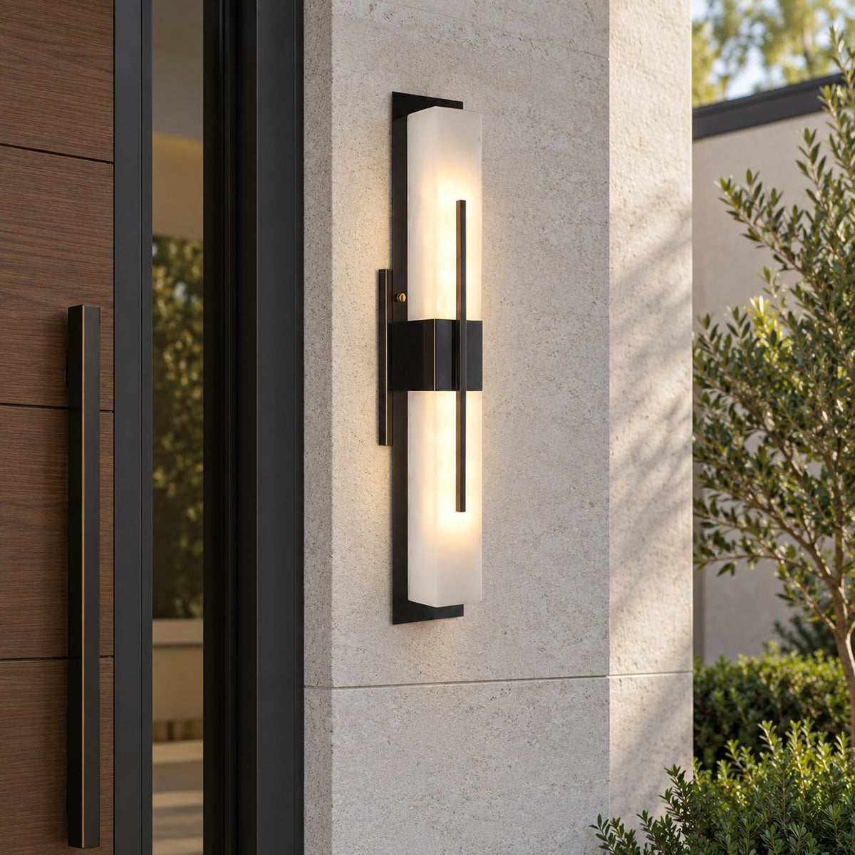 Modern Outdoor Wall Light Waterproof Stainless Steel Wall Mounted Integrated LED with Three Color Temperatures