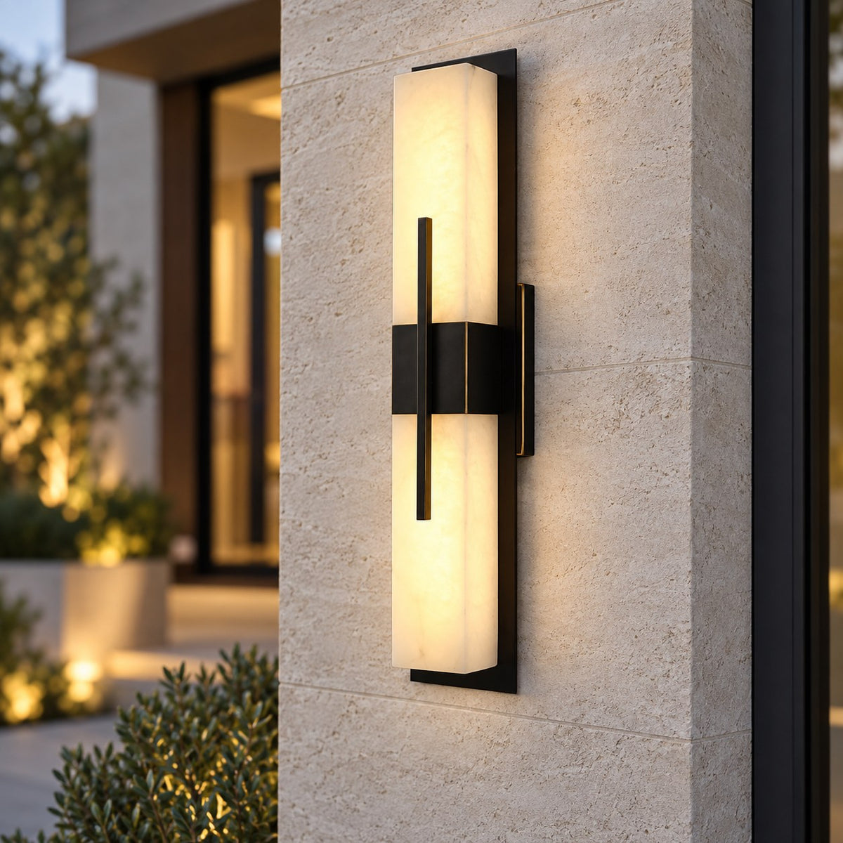 Modern Outdoor Wall Light Waterproof Stainless Steel Wall Mounted Integrated LED with Three Color Temperatures