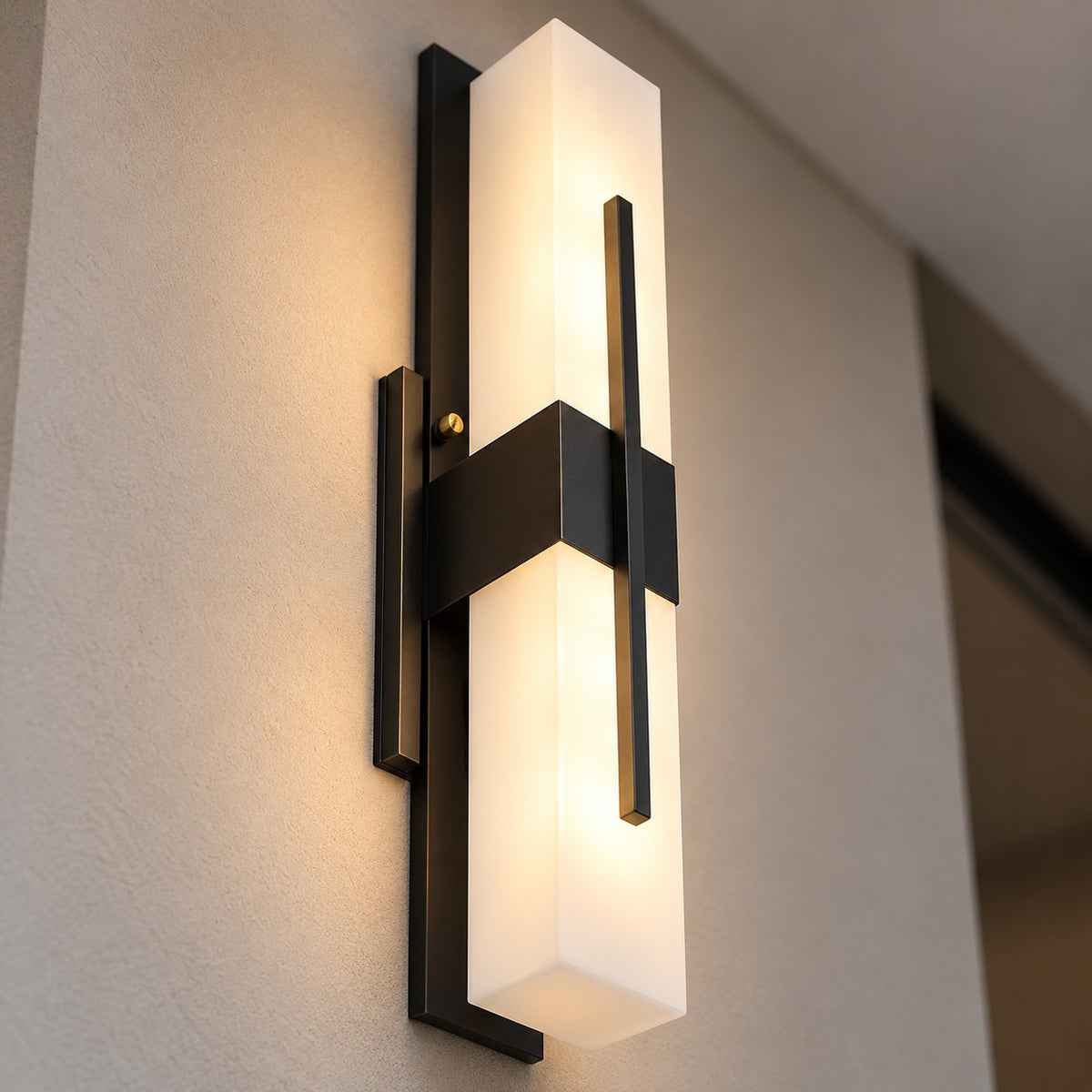 Modern Outdoor Wall Light Waterproof Stainless Steel Wall Mounted Integrated LED with Three Color Temperatures