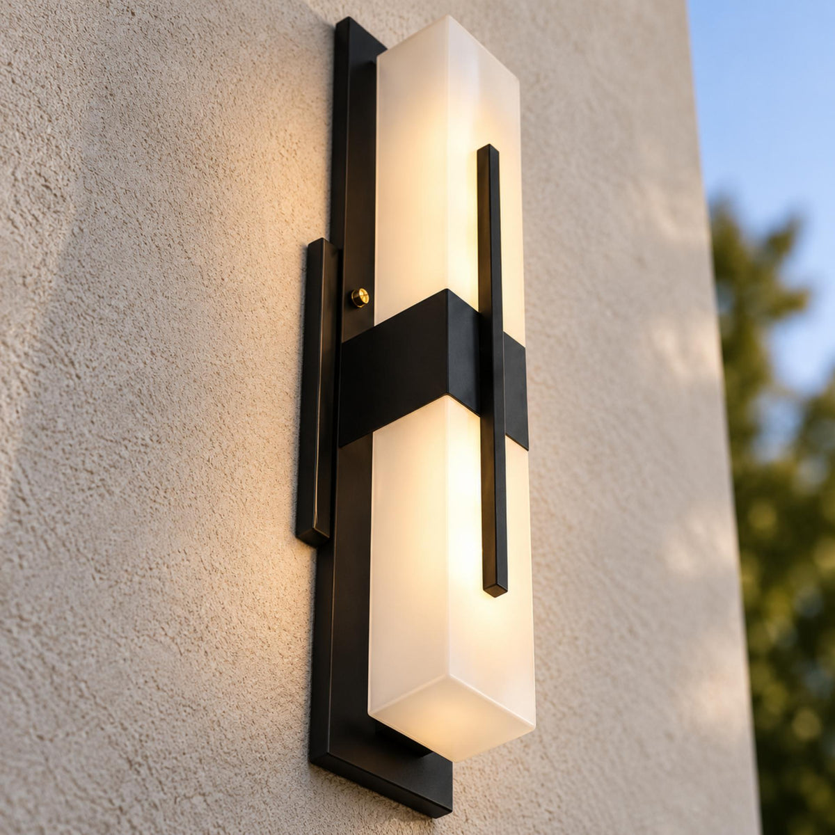 Modern Outdoor Wall Light Waterproof Stainless Steel Wall Mounted Integrated LED with Three Color Temperatures