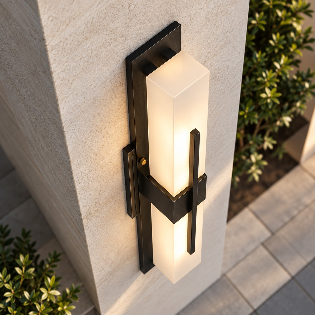Modern Outdoor Wall Light Waterproof Stainless Steel Wall Mounted Integrated LED with Three Color Temperatures