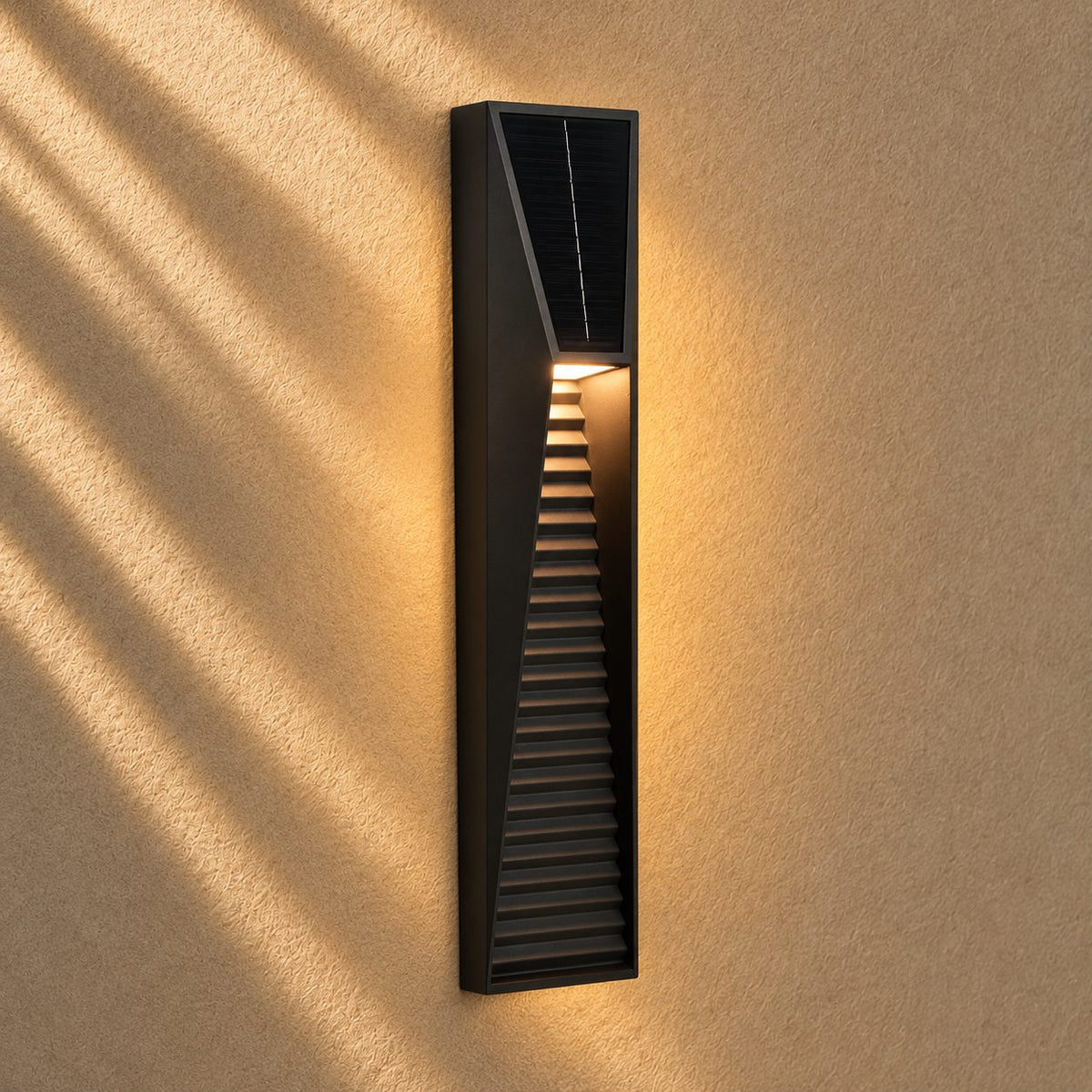 Modern Solar Outdoor Wall Light Wall Mounted Stainless Steel Acrylic LED Automatic