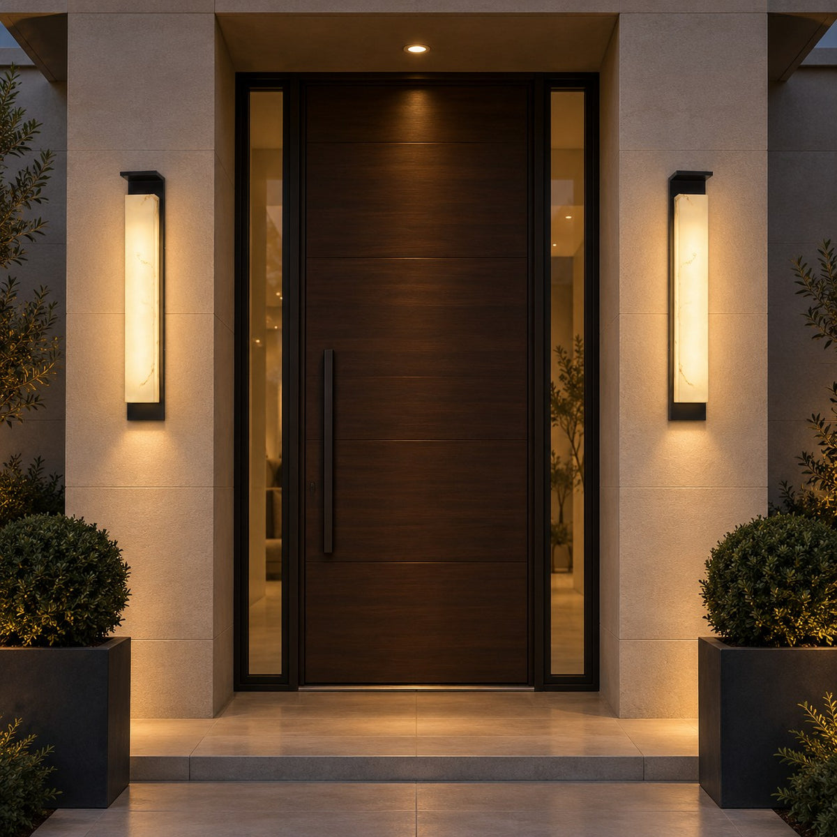 Modern Outdoor Wall Light Wall Mounted Stainless Steel IP65 Waterproof Integrated LED
