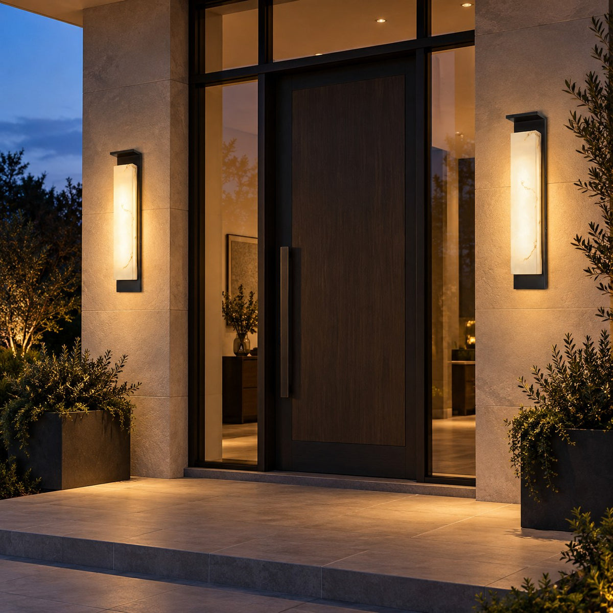 Modern Outdoor Wall Light Wall Mounted Stainless Steel IP65 Waterproof Integrated LED