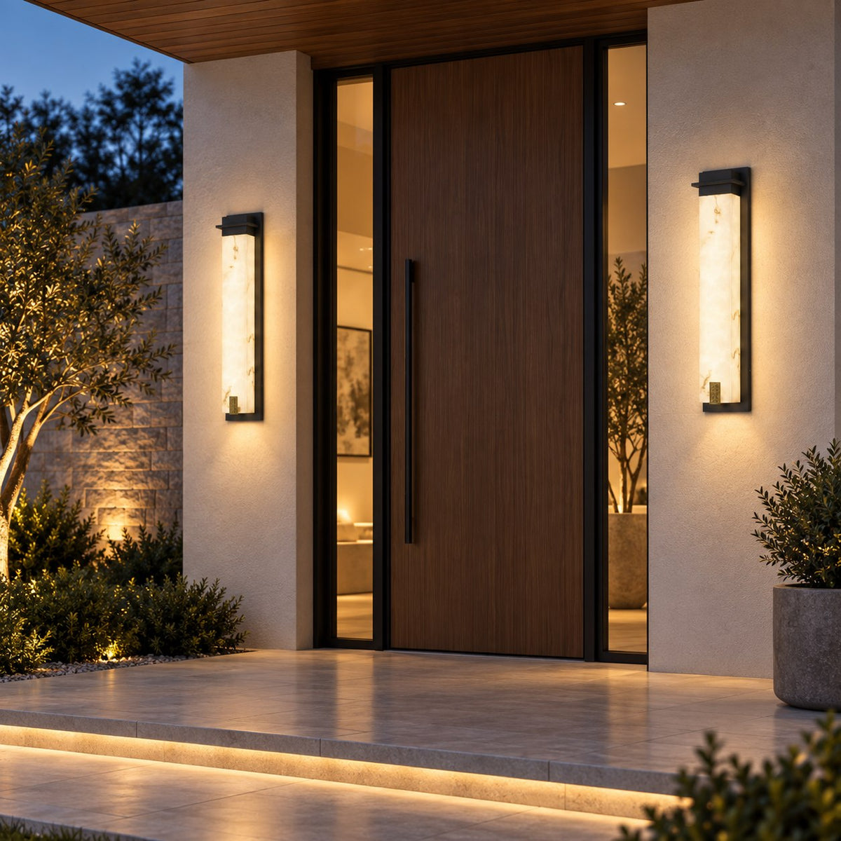 Modern Outdoor Wall Light Wall Mounted Stainless Steel IP65 Waterproof Integrated LED