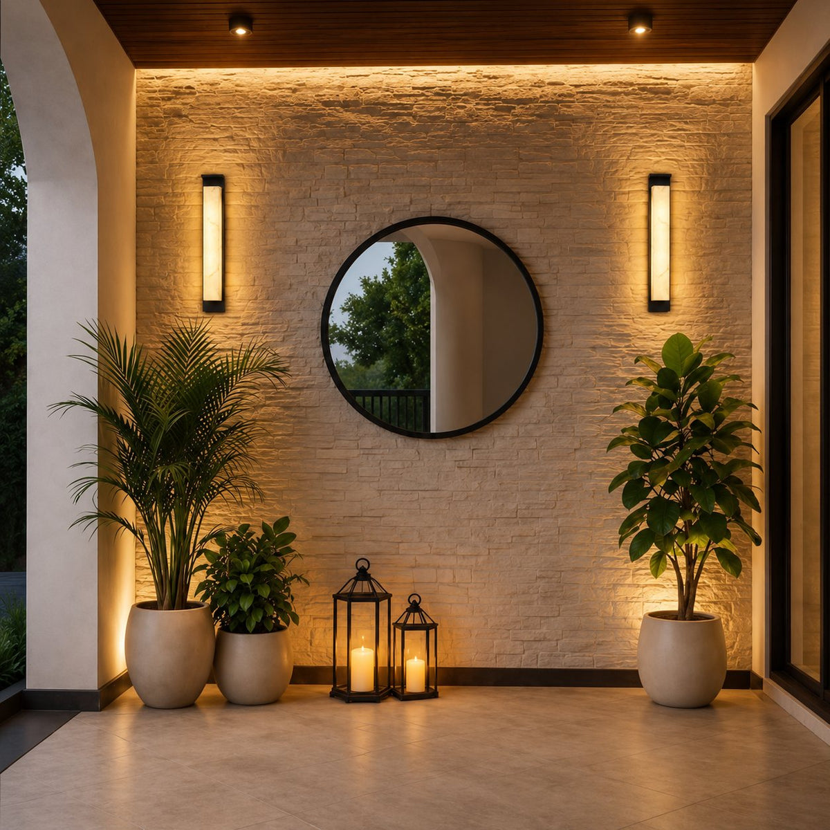 Modern Outdoor Wall Light Wall Mounted Stainless Steel IP65 Waterproof Integrated LED